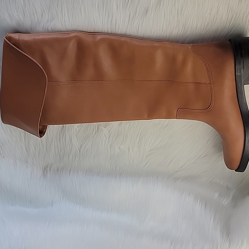 J.CREW‎ Tan Leather Over-The-Knee Fold Over Preppy Western Equestrian Boots 8.5 - Picture 6 of 16